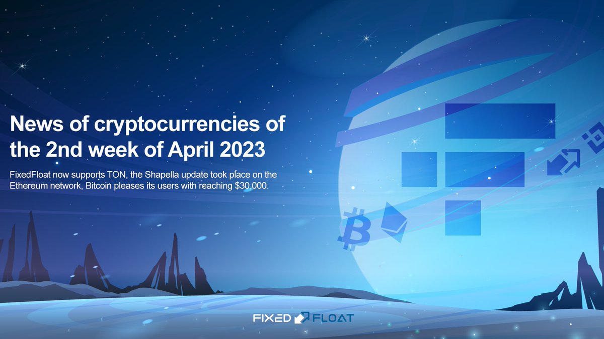 FixedFloat's tweet photo. News of cryptocurrencies of the 2nd week of April 2023 💥

All the most interesting things in our article 🪙

Read more in the article  https://t.co/MMYWERzSgr

#fixedfloat_blog #cryptocurrency #crypto #Bitcoin #Ethereum #BTC #FTX #BNB #TronNetwork https://t.co/j4vQwa8tbX