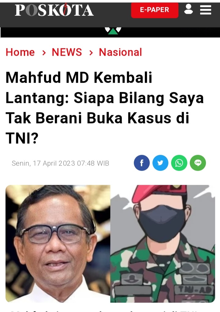 Boediantar4's tweet photo. Mahfud: Siapa bilang saya tak berani buka kasus di TNI? 
Satu-satu dulu pak, yg 349 T diselesaikan dulu sampai ketahuan siapa pelakunya ...
Lalu buktikan juga korupsi tambang diberantas biar kita bebas utang dan setiap warga dapat 20jt...
Biar kesannya ngga caper ... https://t.co/SdtoyduQZo