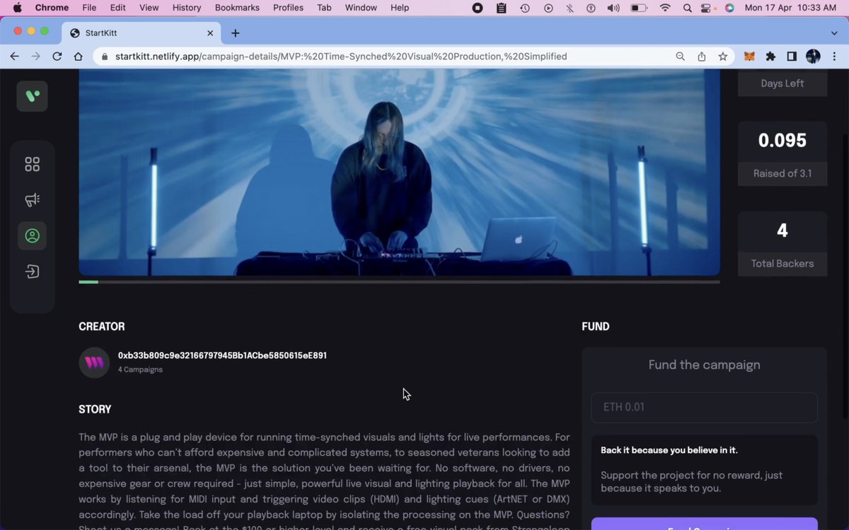 argylleagen's tweet photo. Just wrapped up my final-year project and thrilled to share my first #DeFi experience! Created a crowdfunding dApp with #Web3, #Blockchain, #SolidityCode, @Metamask &amp; Thirdweb SDKs, and tested with @hardhat &amp; Goerli Testnet Blockchain. Check it out! #Ethereum #Innovation https://t.co/S809qXbhaL