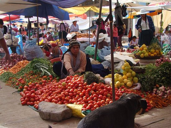 in_the_pan's tweet image. These Bolivian markets are predominantly run by indigenous woman aka "cholitas" (not the 🇲🇽 variety 🤣). They typically wear braids, long layered pleated skirts and flat open shoes