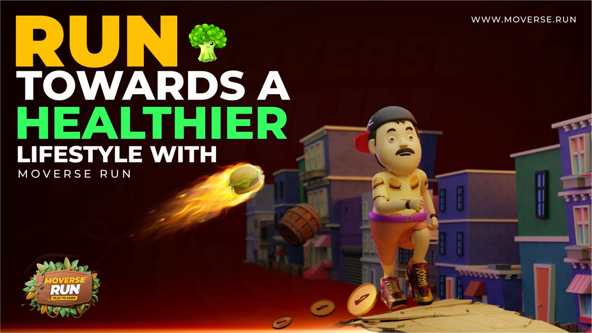 DON’T LET THE JUNK FOOD SLOW YOU DOWN 🍔

The newest P2E game #MoverseRun will have you running, jumping &amp; dodging the food stuff obstacles to keep you on track for a healthier &amp; happier you 🏃‍♂️It’s the ultimate fitness adventure 🎉🔥

#MoverseRun #Play2Earn #FitnessFun #AiToEarn