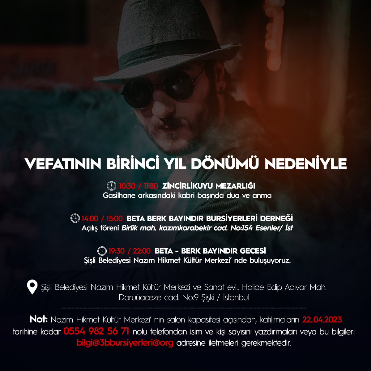 Acı kaybımızın 1. senesinde; Beta Berk Bayındır - Anma Programı (25.04.2023)