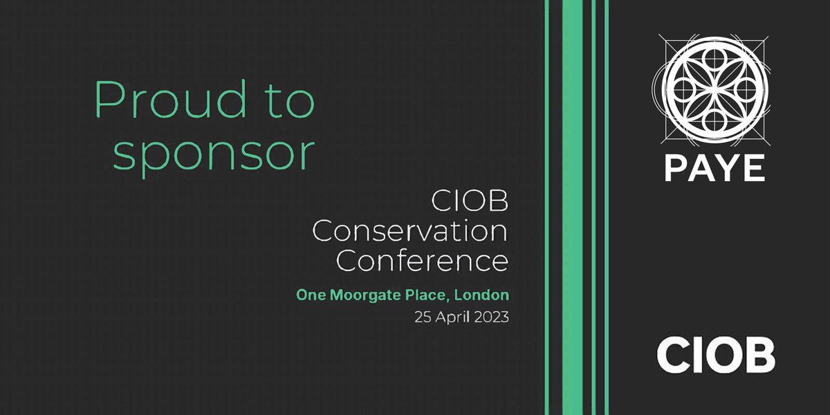 Great to be back sponsoring the CIOB Conservation Conference on Tuesday 25th April, where our very own Robert Greer will be joining the panel to discuss more energy efficient and sustainable ways of working...
<a href="/theCIOB/">CIOB</a> #silversponsors #sustainability #conservation