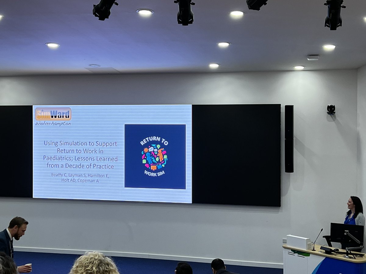 SimWardWolverhampton (@simwardwolvo) on Twitter photo <a href="/drcatbt/">Cat Williamson</a> presenting Using Simulation to Support Return to Work in Paediatrics at the Midlands Spring Showcase. <a href="/SimWardWolvo/">SimWardWolverhampton</a> Paediatric Return to Work course has been running for over a decade with 112 learners over 26 courses attending since 2013! <a href="/drcatbt/">Cat Williamson</a> presenting Using Simulation to Support Return to Work in Paediatrics at the Midlands Spring Showcase. <a href="/SimWardWolvo/">SimWardWolverhampton</a> Paediatric Return to Work course has been running for over a decade with 112 learners over 26 courses attending since 2013!