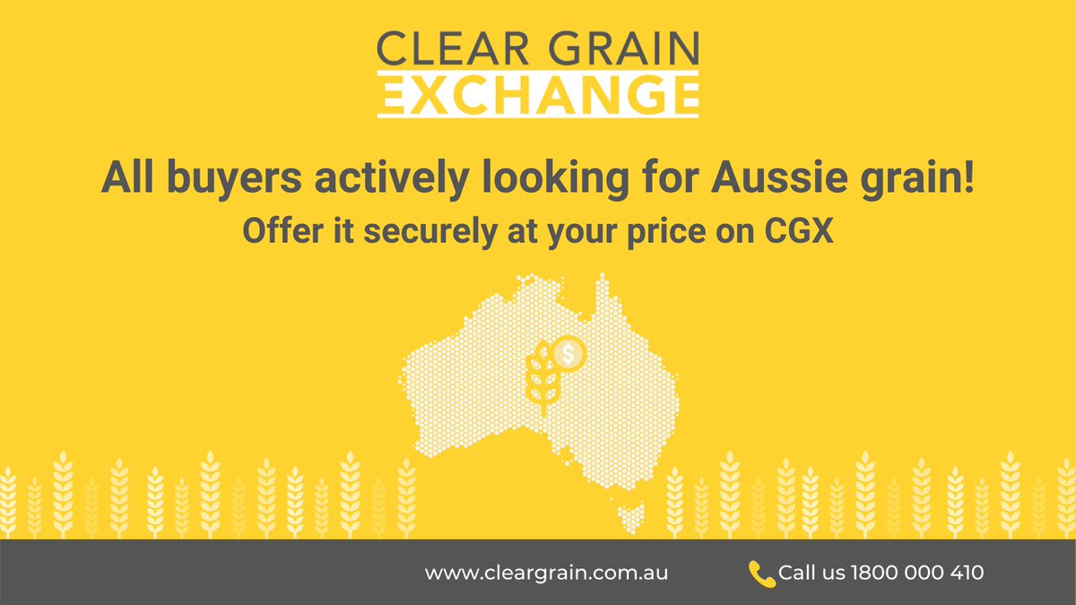 ClearGrain's tweet photo. 13,663 tonnes #traded on CGX today🐏
Firm Offers keeping Buyers engaged and searching👀 for opportunities🙋
#APW1 Kem $412🥇
#H2 New $396
#BAR1 Mel $326
#BAR1 Ade $313 (May)
#APW1 Esp $385
#ASW9 Alb $363
#OAT1 Kwi $370
#ASW1 & #APWN Ger $385
✅https://t.co/Af3W1ktbSG https://t.co/7Y3QSzVYZU
