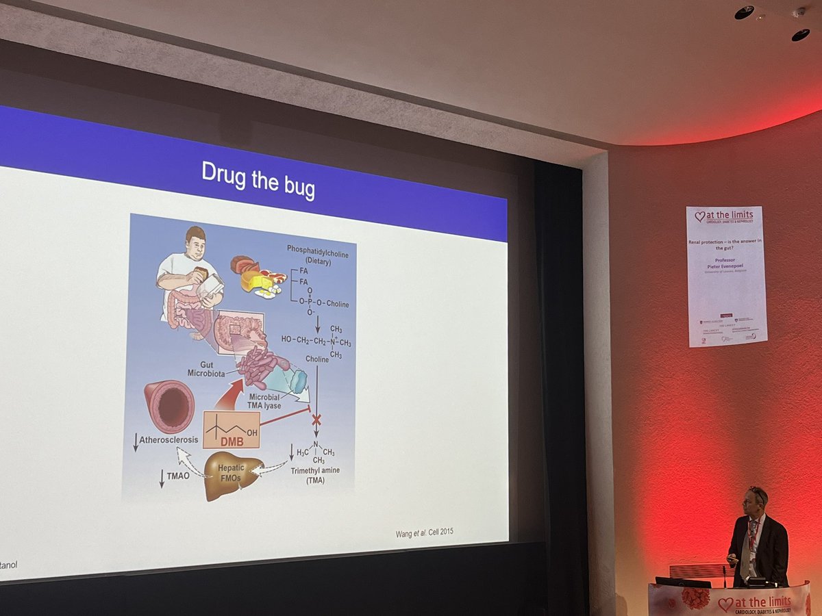 drmeallan's tweet photo. Go with your gut: @EvenepoelPieter discussing how the mismatch between our #diet and #microbiome promotes inflammation and a vicious feedback loop with #CKD - and how we might be able to drug the bug to improve outcomes. #CDNATL23 https://t.co/Jf6PSQICf0