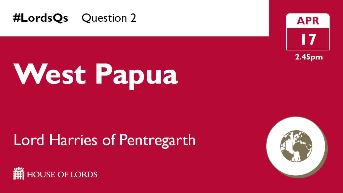 House of Lords on Twitter "West Papua is in the spotlight from 2.45pm