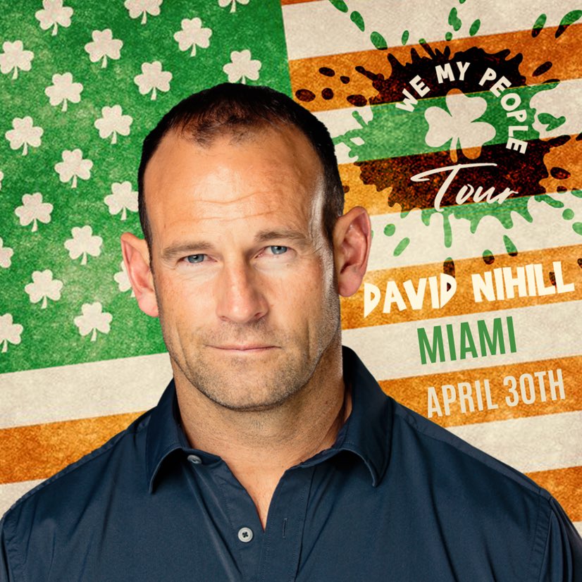 We are really looking forward to Irish comedian @davidnihill’s next show in South Florida! Come join us at the @MIAImprov on 04/30/2023 for a night of guaranteed fun & laughter! ☘️🇮🇪🎭#miamiimprov #Miami #Comedy Tickets 👇 miamiimprov.com/shows/200829?u…