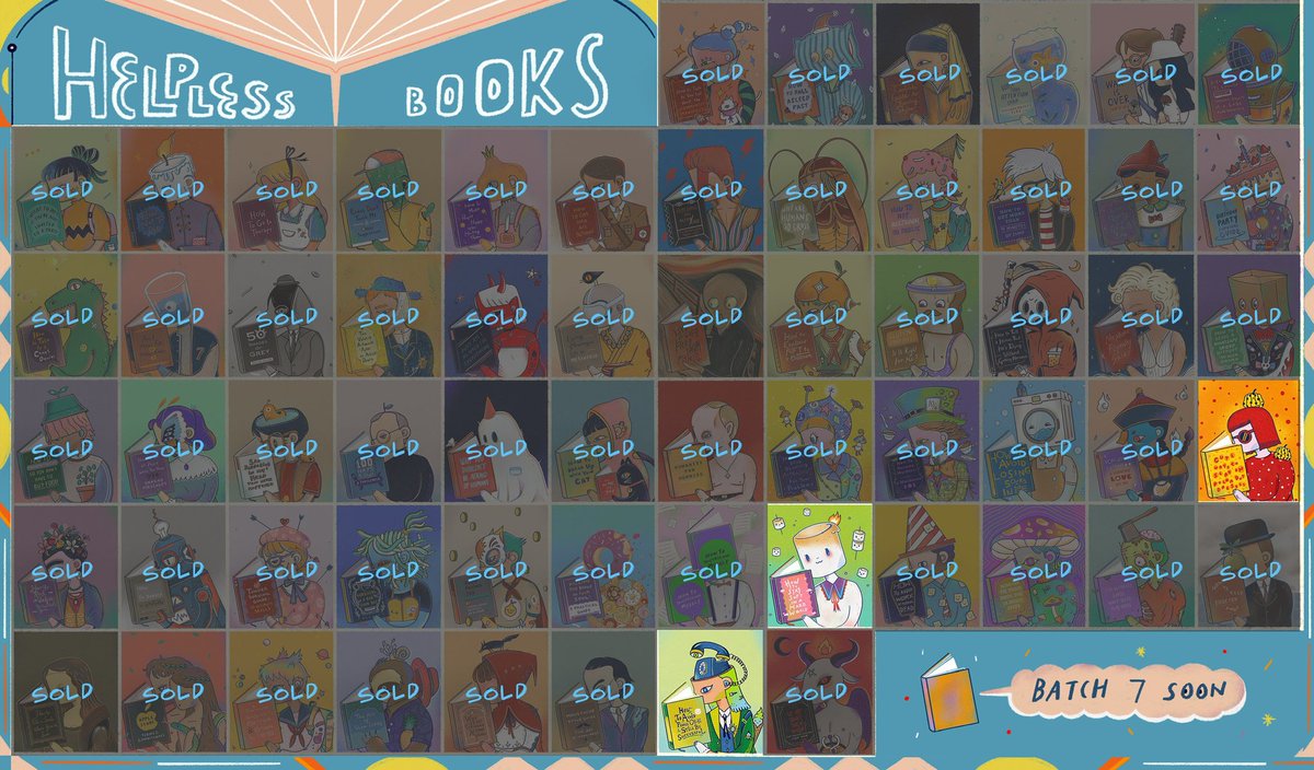 HelplessBooks's tweet photo. GM, fam! ❤️🔥 We're so glad that our #HelplessBooks have been adopted by so many collectors. 😊🙏🏻✨
And if you didn't have our collection yet, don't miss the chance to join the #HelplessBooks club! 📕📗📘📙✨
Collect our available pieces here👇🏼
https://t.co/qkL4ZXKiIm
#NFT #pfpNFT #NFTcommunity #NFTcollections #NFTcollector #OpenSeaNFT #NFTartists #ETH