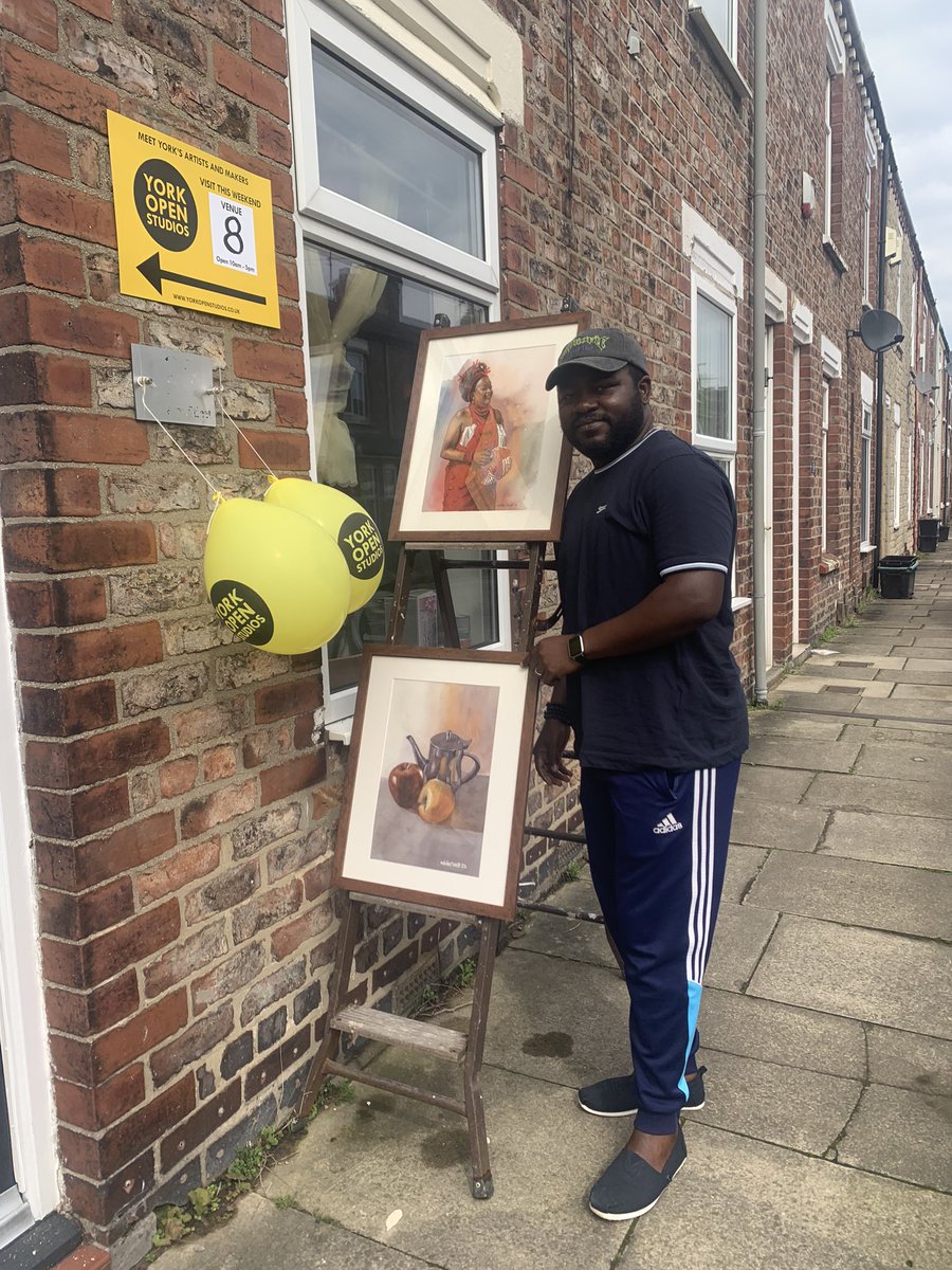 As part of an event organised by #yorkopenstudios which coincided with the #WorldArtDay 2023, I was with my brother, Nduka Omeife to see his paintings. I was wowed by the ingenious dexterity he puts into his work. Visit ndukaomeife.com to see more.