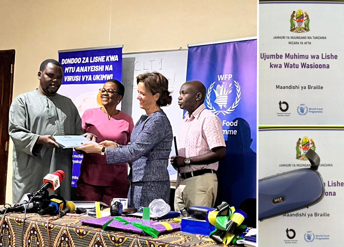 After creating the first Nutrition App in Tanzania, I am proud that @WFP_Tanzania & @TFNC_TZ have now produced social behaviour change materials for visually impaired people to promote nutrition. A manuscript in Braille & radio messages.
#EndMalnutrition #LeaveNoOneBehind