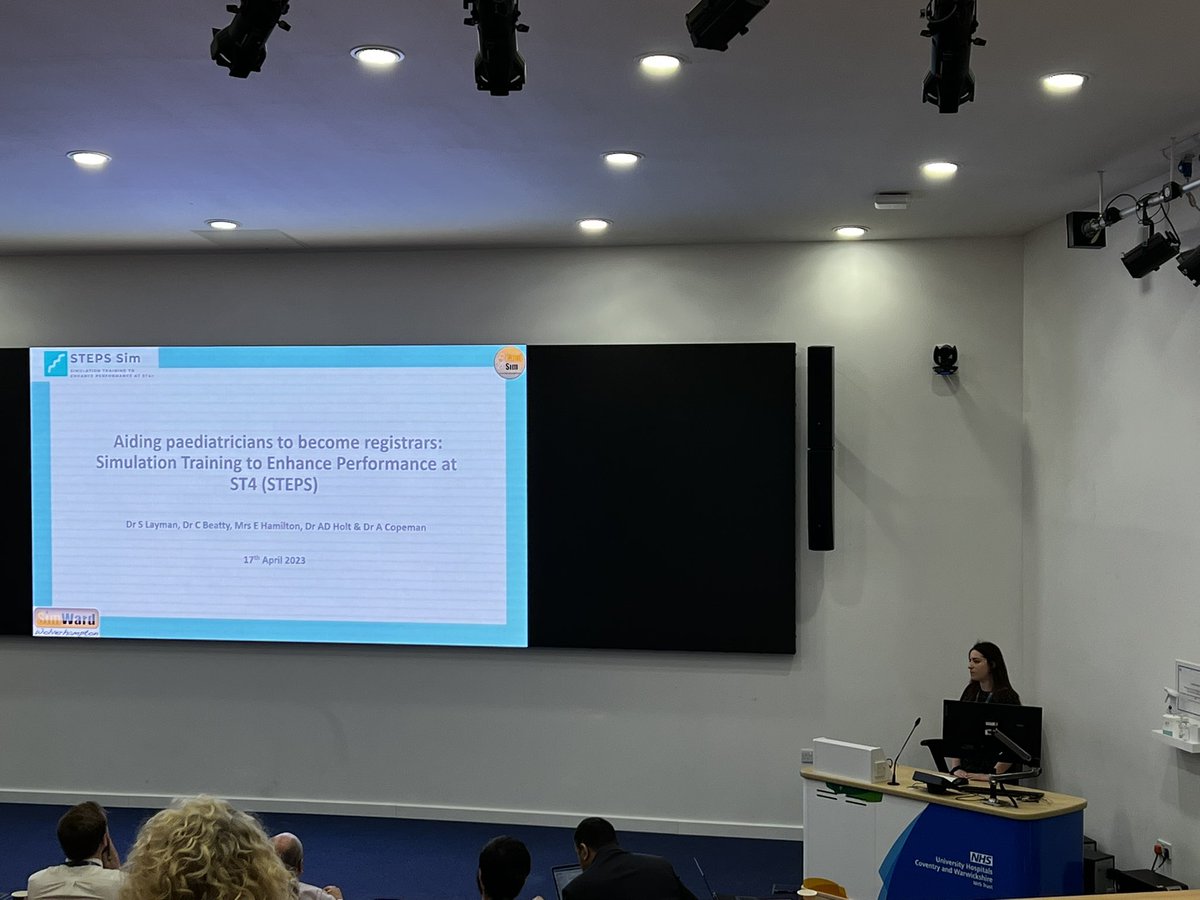 SimWardWolverhampton (@simwardwolvo) on Twitter photo Next up at the Midlands Spring Showcase <a href="/ShoshLayman/">Shosh Layman</a> presenting the paediatric STEPS course ran at <a href="/SimWardWolvo/">SimWardWolverhampton</a>, designed to support paediatricians to practise at registrar level. Since 2014 thereβs been 32 courses which has seen to 129 learners. βItβs very real to ST4!β Next up at the Midlands Spring Showcase <a href="/ShoshLayman/">Shosh Layman</a> presenting the paediatric STEPS course ran at <a href="/SimWardWolvo/">SimWardWolverhampton</a>, designed to support paediatricians to practise at registrar level. Since 2014 thereβs been 32 courses which has seen to 129 learners. βItβs very real to ST4!β