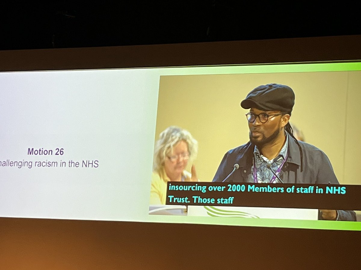 jamiebrown101's tweet photo. #uhealth23 @unisonglr @UNISONOurNHS Chris Akaluka speaking in favour of Motion 26 Challenging Racism in the NHS, great first speech from a London delegate https://t.co/vABKuMG2VZ