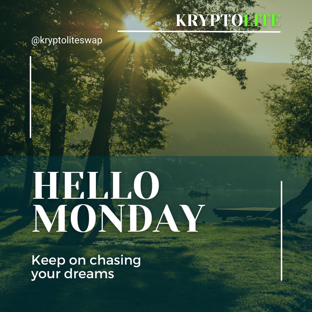 We all at #kryptolite wish you a successful week ahead! 

#Crypto #MondayMotivation #BNB #cro #ETH