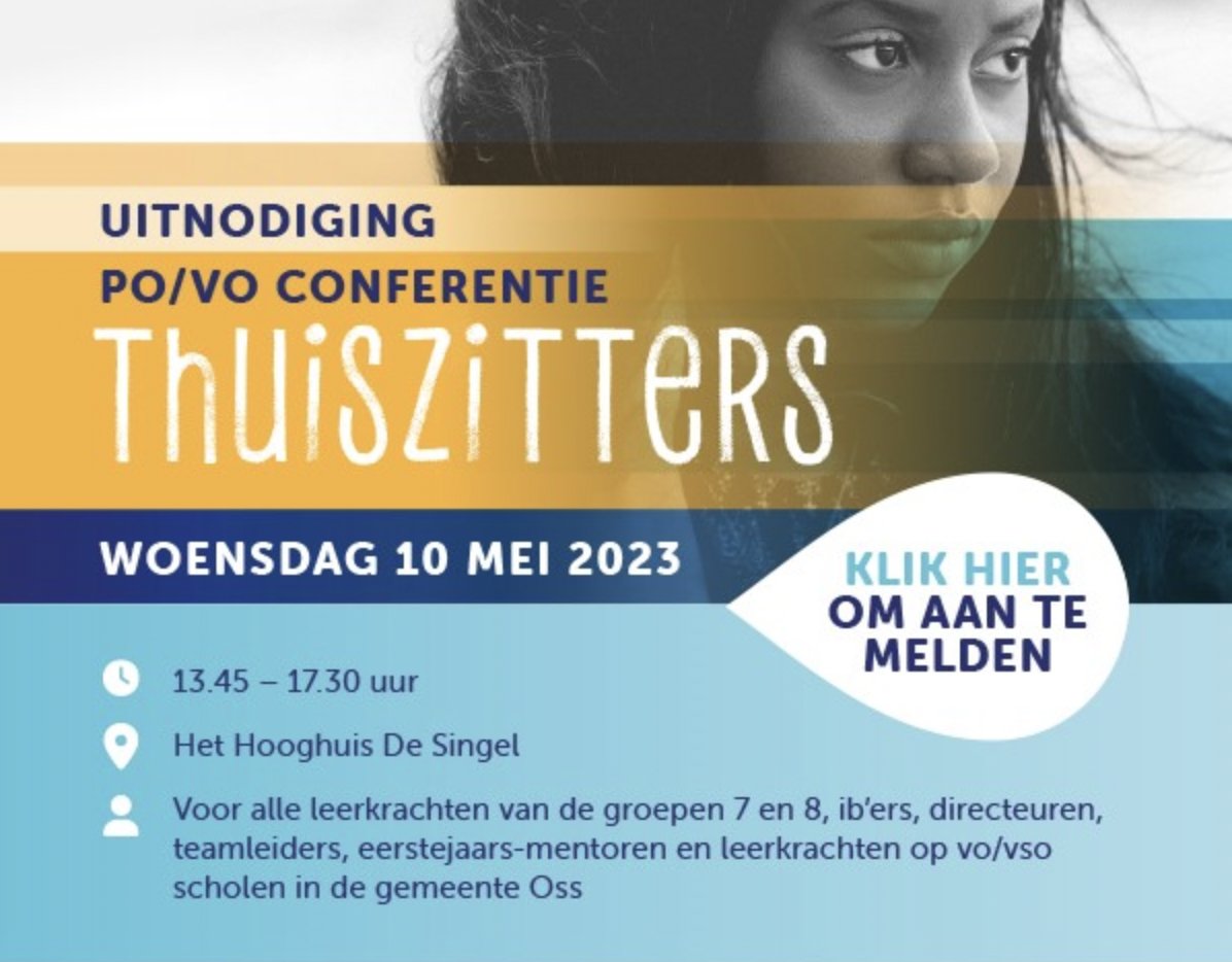 Op 10 mei 2023 vindt de PO/VO Conferentie Thuiszitters plaats. Op Het Hooghuis De Singel komt de Osse onderwijsregio samen en gaat in gesprek over het thema thuiszitters. Lees verder en schrijf je in! 
➡️ hethooghuis.nl/po-vo-conferen… 
#HetHooghuis #Docenten #Leerkrachten #Uitnodiging