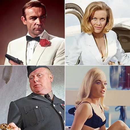 GOLDFINGER 1964
Sean Connery Honor Blackman
Gert Frobe Shirley Eaton
Harold Sakata Tania Mallet
Lois Maxwell Bernard Lee
#GuyHamilton