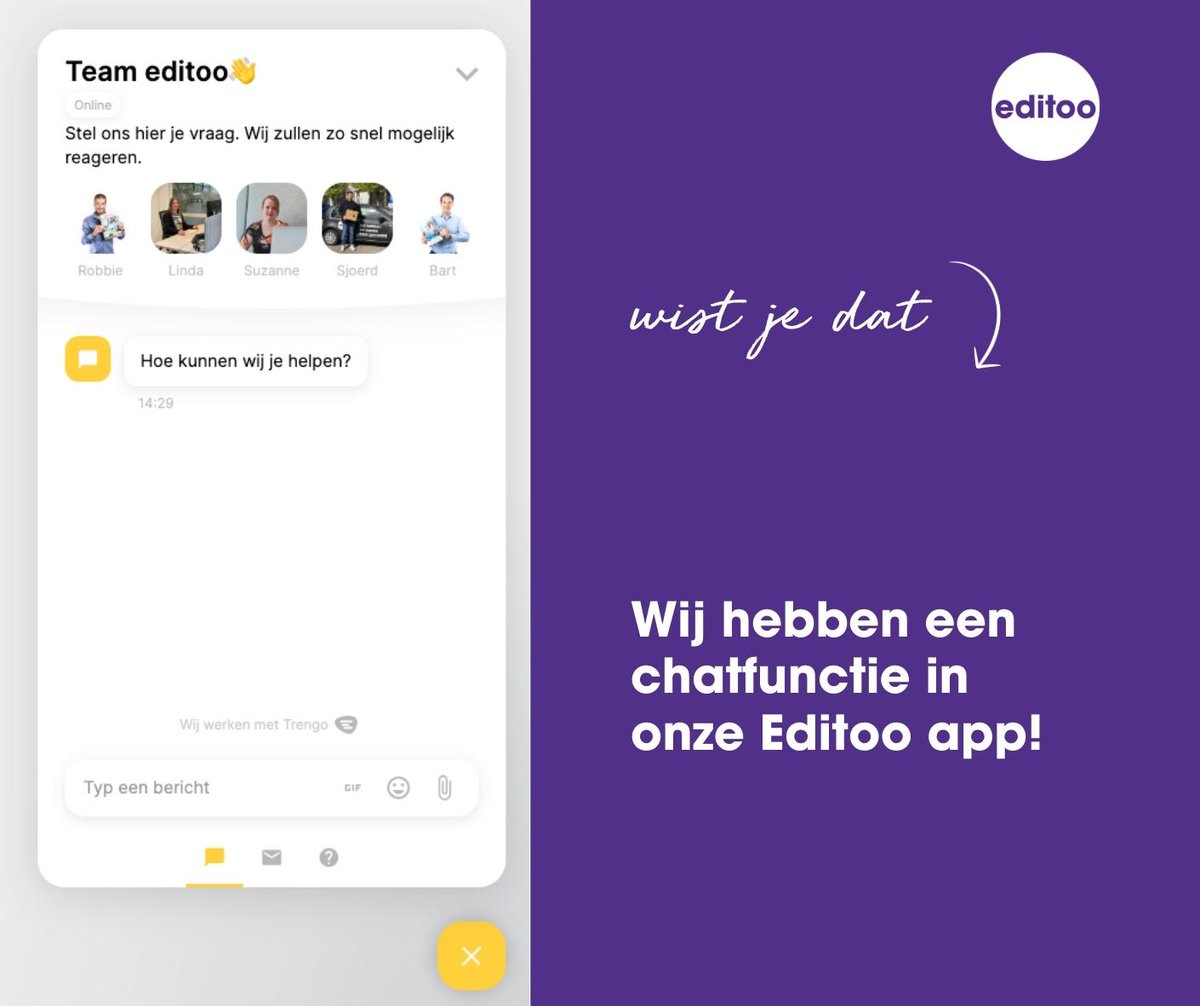 WIST JE DAT? | Loop je vast bij het gebruik van onze Editoo app tijdens het maken van uw magazine? Geen probleem, wij hebben een chat hulpfunctie! 

#chathulpfunctie #klantenservice #ondersteuning #gemakkelijk #editoo