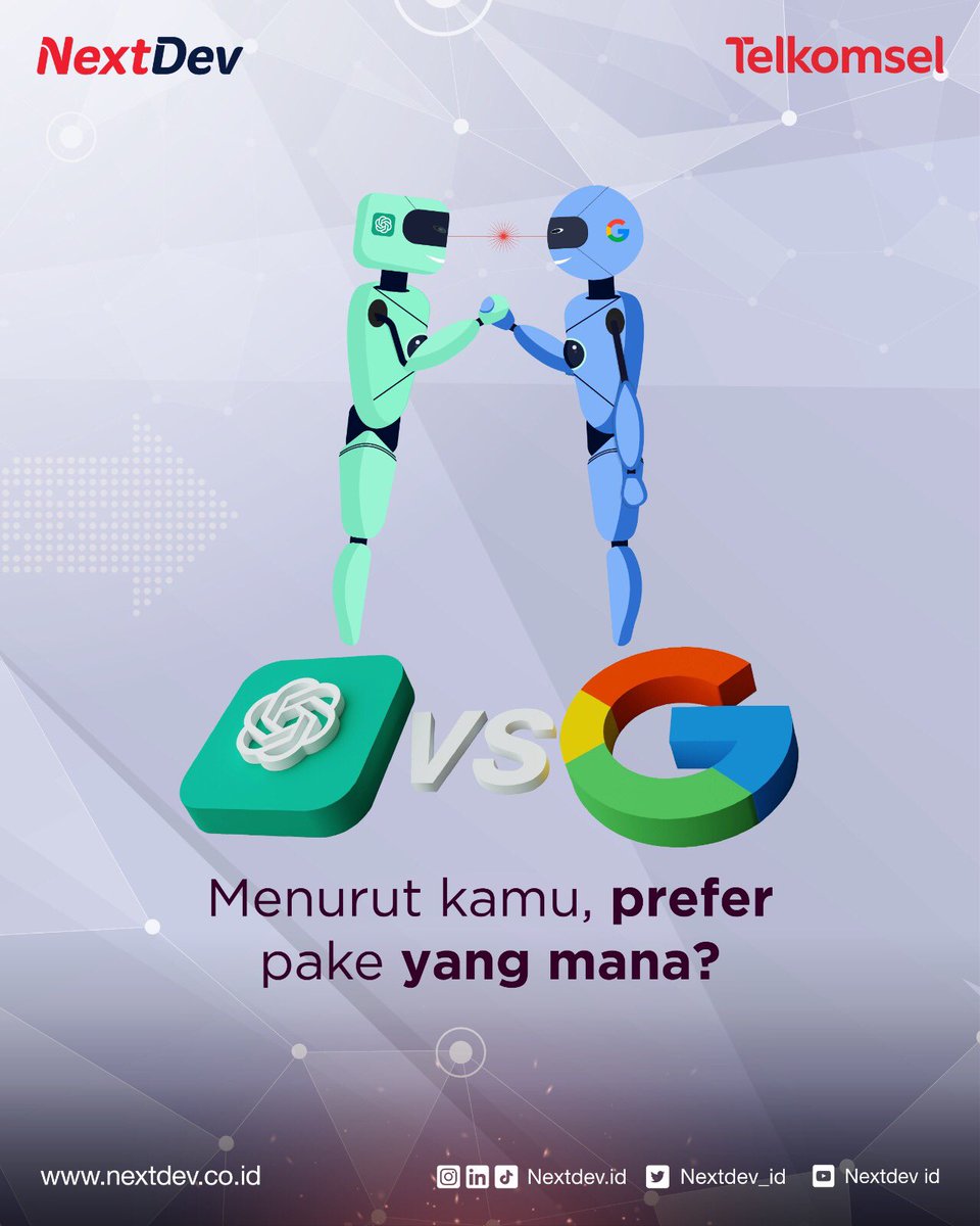 NextDev_id's tweet photo. Both of them punya keunggulan masing-masing. Kamu kira-kira mau pake yang mana, ya? Coba share di komen dong!

#SustainBeyondExpectation #NextDev #NextDevAcademy #marketresearch #sustainablebusiness #businesscoaching #startupindonesia #Startupbusiness #ChatGPT #GoogleBard https://t.co/7Oe5ACcIMP