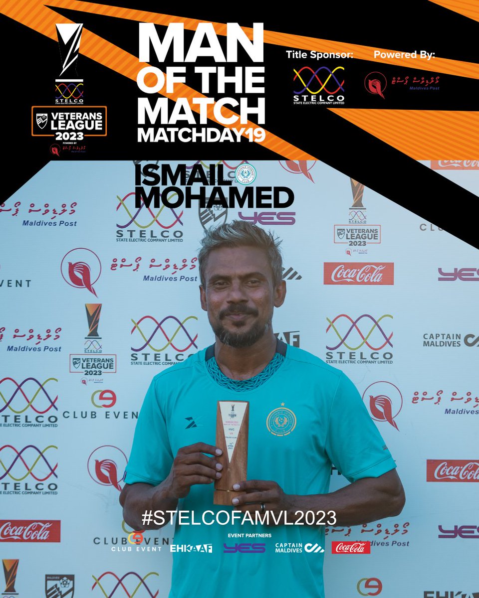 #STELCOFAMVL2023MD19 
Man of the Match:
Ismail Mohamed (43) #HulhumaleVeteransClub
.
#STELCOFAMVL2023 #famveteransleague2023 #famveterans #FAMVL2023 #PowerdByMaldivesPostLtd