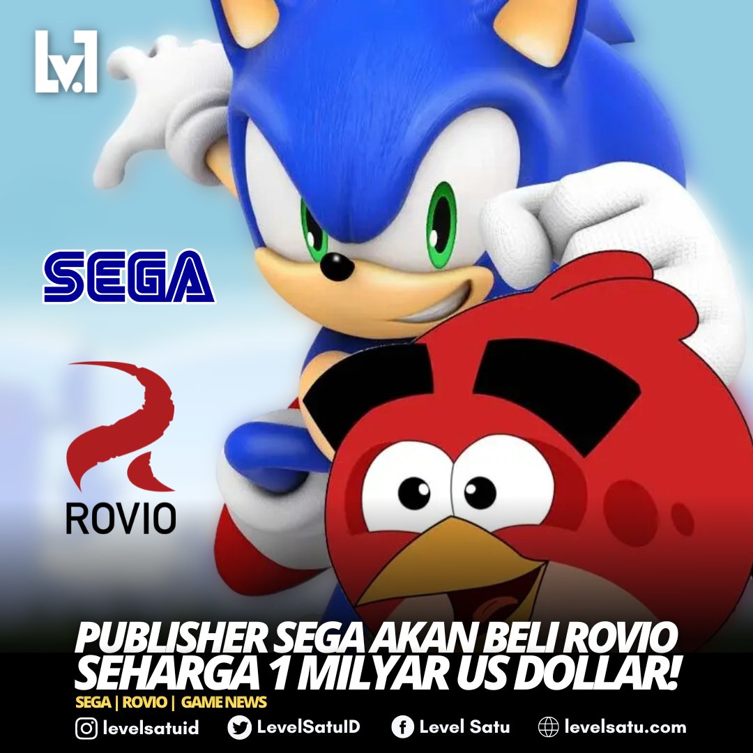 LevelSatuID's tweet photo. Sega dikabarkan sedang melakukan pembelian terhadap Rovio. Studio asal Finlandia ini direncanakan akan dibeli oleh Sega seharga 1 Milyar Dollar.

Selengkapnya di https://t.co/PM84ziFr8a

#levelsatu #gamenews #beritagame #angrybirds #sega #SegaGenesis #segar #Segafredo #segasaturn https://t.co/MHlNgYUUJW