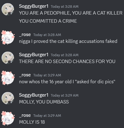 LilithGoeden's tweet photo. @_CultOfRose, EY Y'FUCKING BASTARD, CAN'T WEASEL YOUR WAY OUT OF THIS ONE, CAN YOU NOW? I WISH ONLY THE WORST FOR YOU, AND ONLY THE WORST, YOU ARE SWINE, A WORM, A WORTHLESS ANT, THERE IS NO REDEMPTION FOR PEDOPHILIC CAT-KILLERS #MollySupport https://t.co/16QnNyVLTg