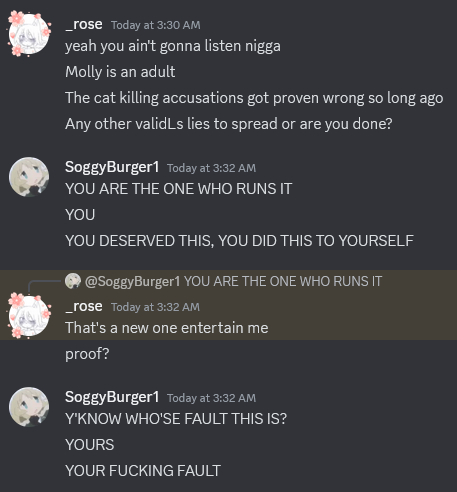 LilithGoeden's tweet photo. @_CultOfRose, EY Y'FUCKING BASTARD, CAN'T WEASEL YOUR WAY OUT OF THIS ONE, CAN YOU NOW? I WISH ONLY THE WORST FOR YOU, AND ONLY THE WORST, YOU ARE SWINE, A WORM, A WORTHLESS ANT, THERE IS NO REDEMPTION FOR PEDOPHILIC CAT-KILLERS #MollySupport https://t.co/16QnNyVLTg
