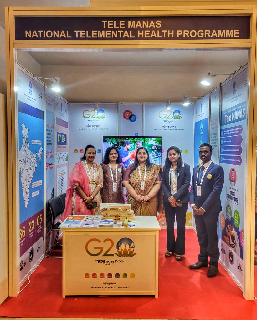 NIMHANS_BLR's tweet photo. Tele - MANAS, National Tele Mental Health Initiative Exhibit at the 2nd Health Working Group Meeting of the G20 summit, from 17th-19th April, 2023, at Goa.
@vishalchauhan_1 

#G20 #G20Summit #G20India https://t.co/NPTX7WfzVB