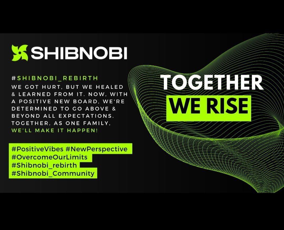 We got hurt, but we healed. Now as we hold the keys and the Board is formed, our #Shibnobi_Community is stronger than ever. We will go above and beyond all expectations. 🚀 #Together as #OneFamily 🥷 

#SHIBNOBI $SHINJA #Shibnobi_Rebirth #WeWillMakeItHappen #PositiveVibes