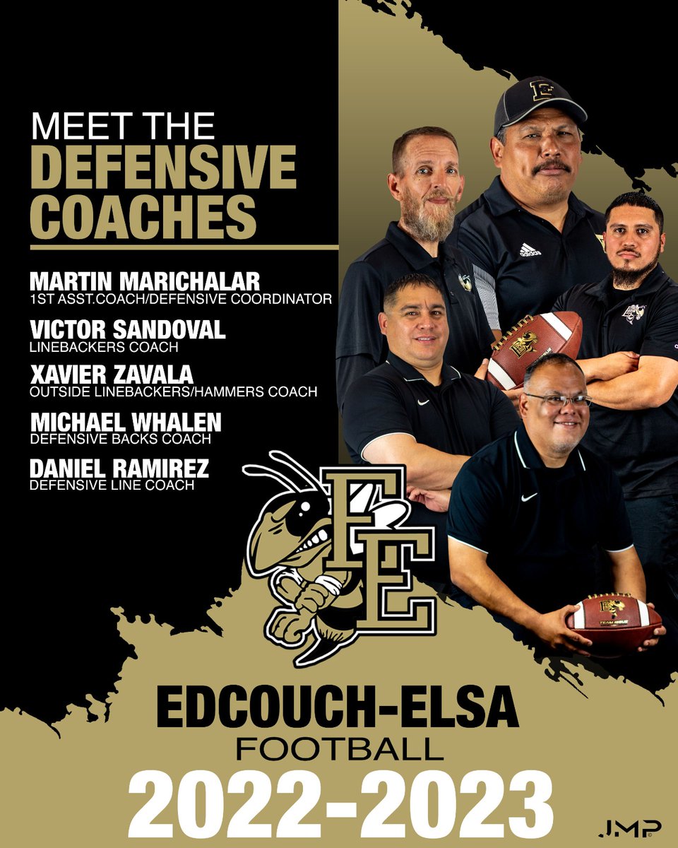 Edcouch-Elsa Football (@eejacketpride) on Twitter photo Sprinf Ball 2023 🐝💪
Best of Luck to our Thunder Defense Coaching Staff!
Martin Marichalar - Defensive Coordinator
Daniel Ramirez - DL - Run Game Coordinator
Michael Whalen - DB - Pass Game Coordinator
Xavier Zavala - OLB/Hammer Coach
Victor Sandoval - ILB Coach
<a href="/vcardenas32/">Coach Victor Cardenas</a> Sprinf Ball 2023 🐝💪
Best of Luck to our Thunder Defense Coaching Staff!
Martin Marichalar - Defensive Coordinator
Daniel Ramirez - DL - Run Game Coordinator
Michael Whalen - DB - Pass Game Coordinator
Xavier Zavala - OLB/Hammer Coach
Victor Sandoval - ILB Coach
<a href="/vcardenas32/">Coach Victor Cardenas</a>