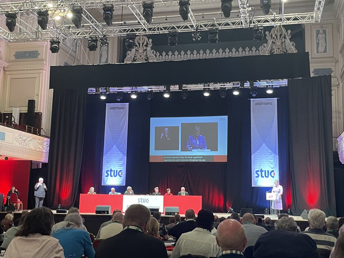 Delighted to be at #STUC23 with fellow TU colleagues. We will be presenting 3 motions relating to Apprenticeships, Flexible Working and Safe Travel.