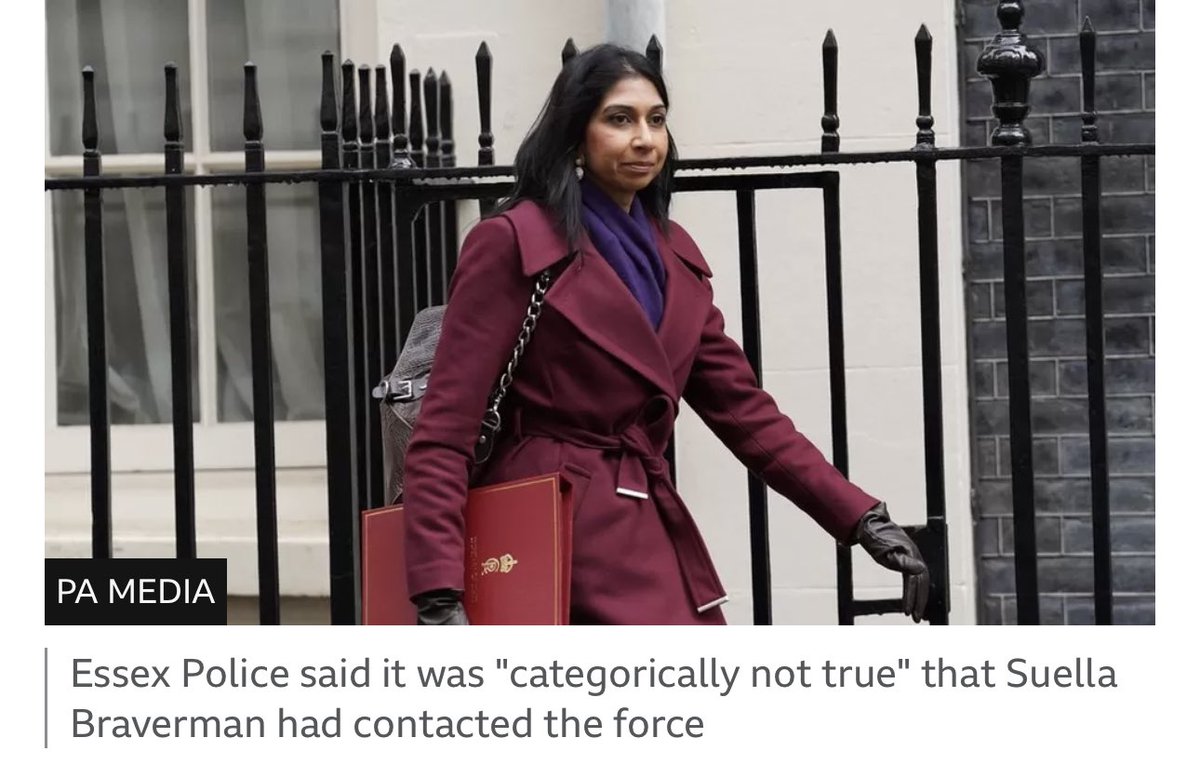 Suella now so confident that she’s out and about with her devil horns showing.