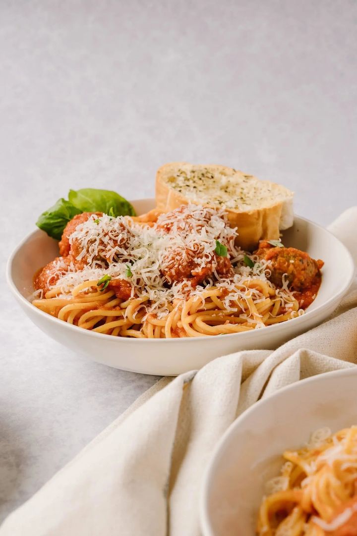 This classic Spaghetti and Meatball Recipe combines a flavorful all beef homemade meatball with a simple marinara sauce from scratch. 🍝  A great Sunday feast or even a leftover weekday meal.

Get the recipe: bbree.co/Pssbty