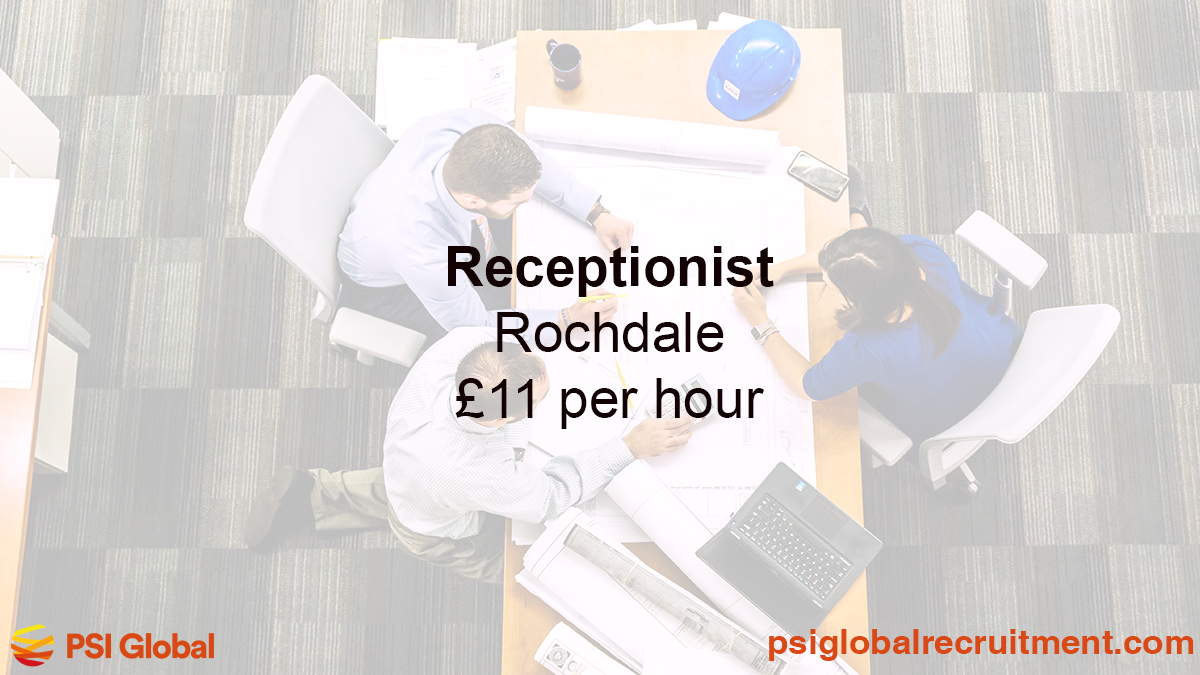 Job Alert: We're recruiting a Receptionist to start work in Rochdale ASAP. Call Liam on 01512943007 to discuss further, or visit our site to apply now 👉 ow.ly/iX9y50NKt6C @JCPinManchester #RochdaleJobs #ManchesterJobs