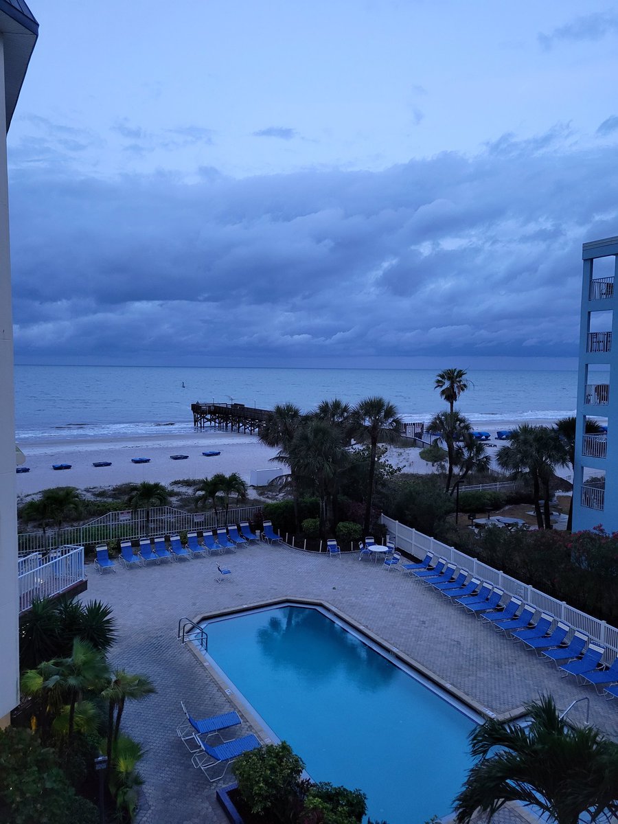 Morning coffee, watching the wave and listening to <a href="/jimmybuffett/">Jimmy Buffett</a> "Trying to reason with hurricane season".  If only this could last more than a week....