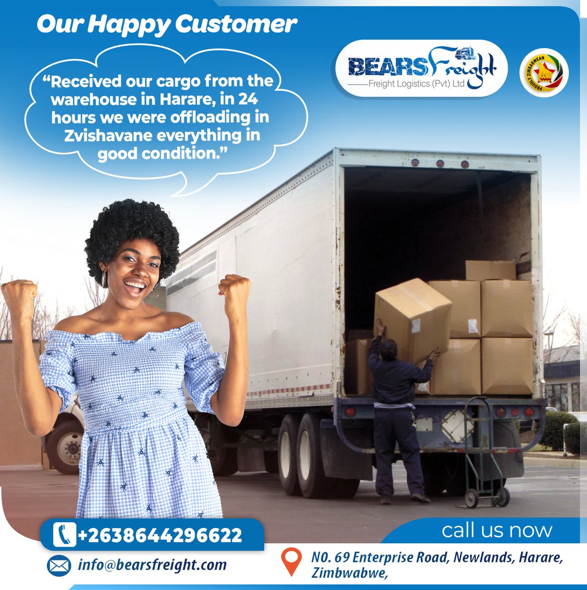 BearsFreight's tweet photo. Another satisfied customer! We take pride in providing reliable and efficient cargo and freight services to businesses of all sizes. Thank you for choosing us to handle your shipping needs. #HappyCustomers #CargoServices #FreightForwarding https://t.co/Ml66S2zunf