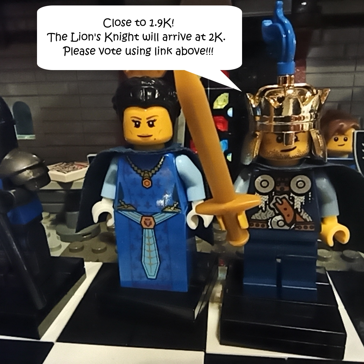 stefx17's tweet photo. Lion's Knight are coming...
Vote this project here: https://t.co/gEIoGn1XvQ
#LEGO #afol #legoideas #legoafol #chess #legochess #legomoc #legofun #bricks #legocastle #legos #legobricks #legominifigures #legominifigs #legominifigure #legominifig #legomedieval #legocastletheme https://t.co/RpYeqyMaX5