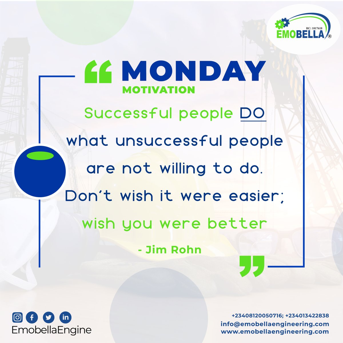 emobellaengine's tweet photo. Monday motivation is like the coffee of the day. Keep Your self warm and active and get better at what you do; and success will back you up with her alms.
Get Better at you job and it become more easier as you go through the day and week. #dontwishitseasier #getbetteratit https://t.co/I4DyjZvAmC