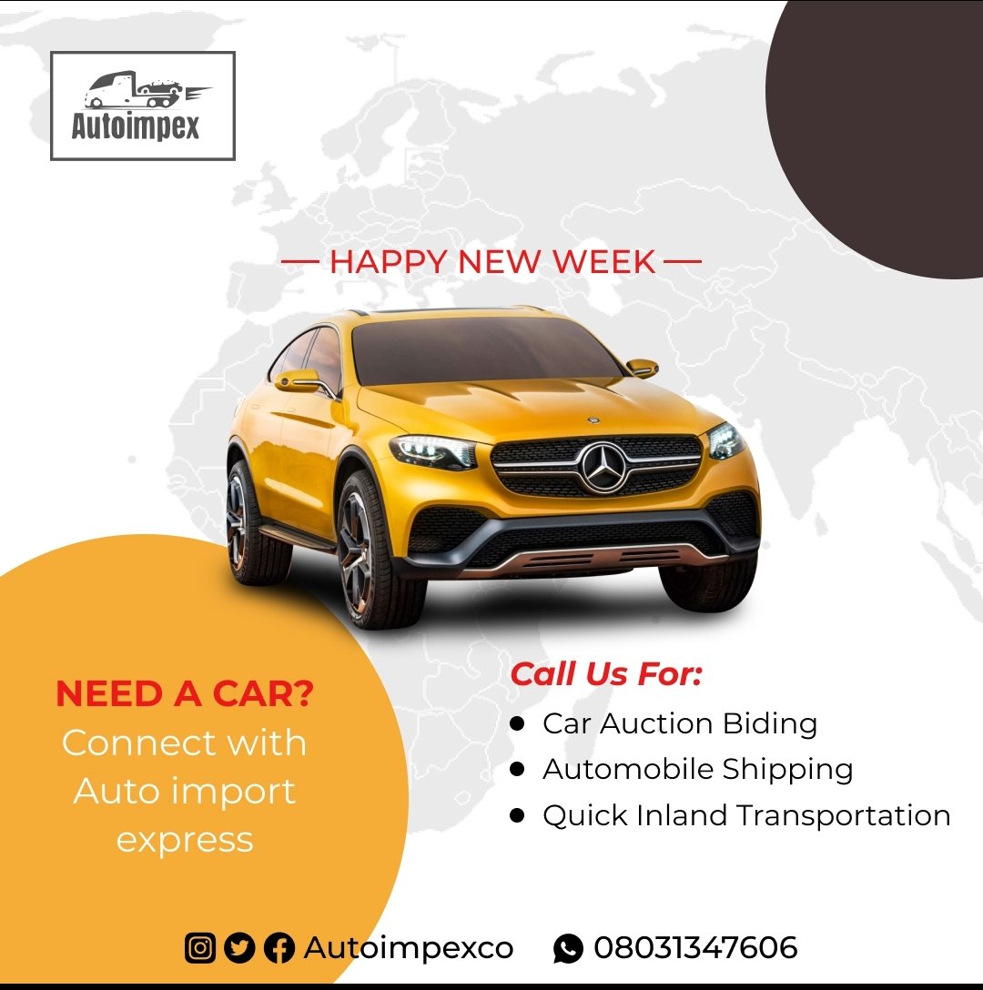 Happy new week. You can entrust Us with your automobile importation.
#carimport #automobile #vehicle #vehicleimporter