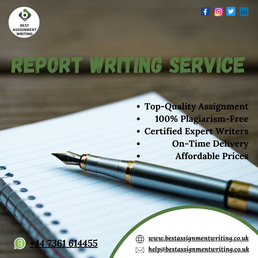 B_A_Writing's tweet image. Be confident! Because you choose our Report Writing Help Services. We prefer that you submit your assignment before the deadline. We firmly uphold our promises and never compromise on quality.
#reportwriting #reportwritingassignmenthelp #Reportwritinghelp #writingassignment