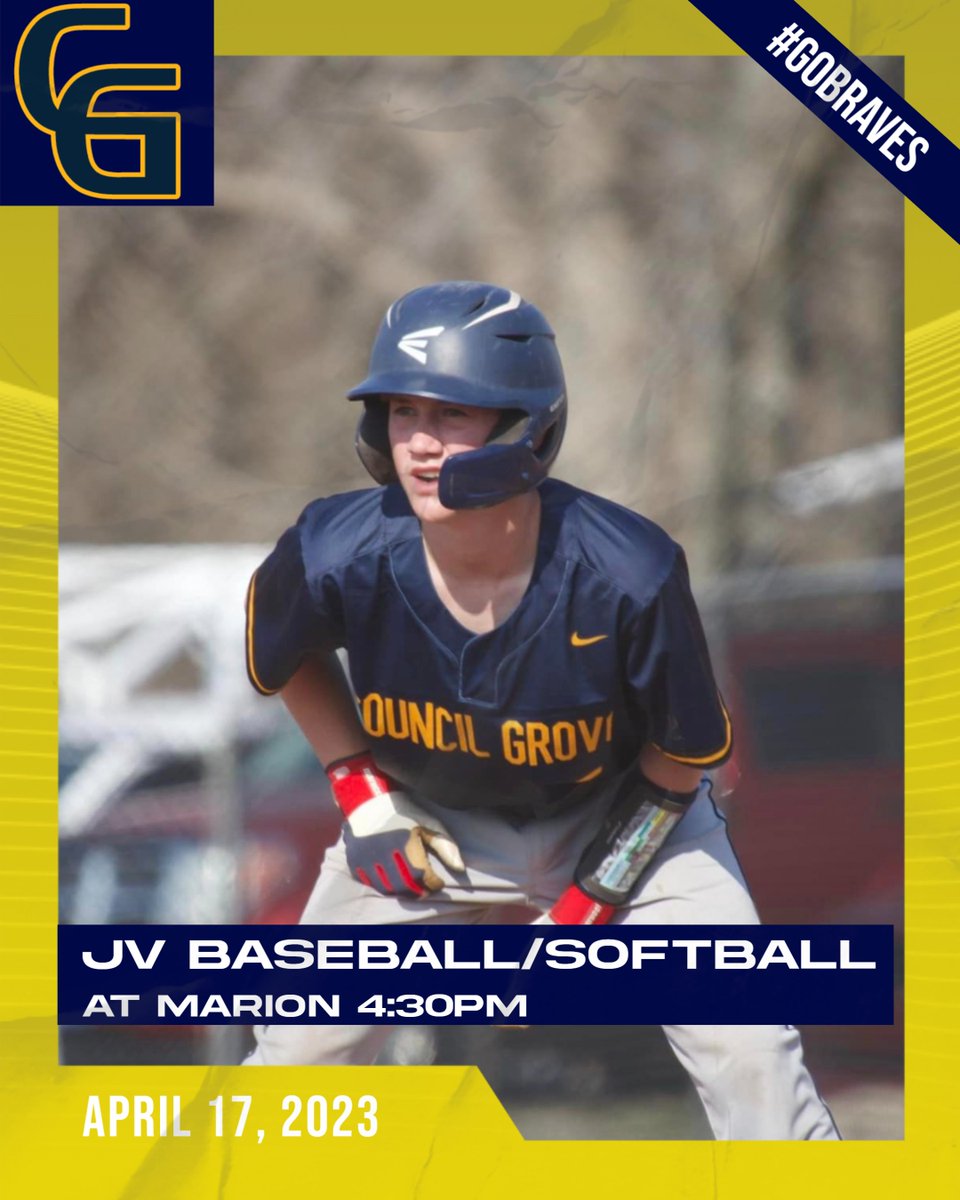 Good luck to the JV Baseball and Softball teams as they compete in Marion today.  Games start at 4:30PM.  GO BRAVES!