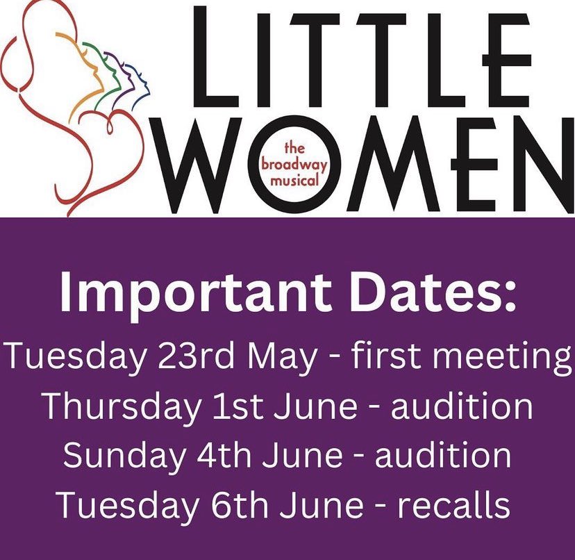 I’m directing Little Women The Musical at the Putney Arts Theatre 6th- 9th of September. 

Audition dates have just been announced. Save the dates, more info coming soon!