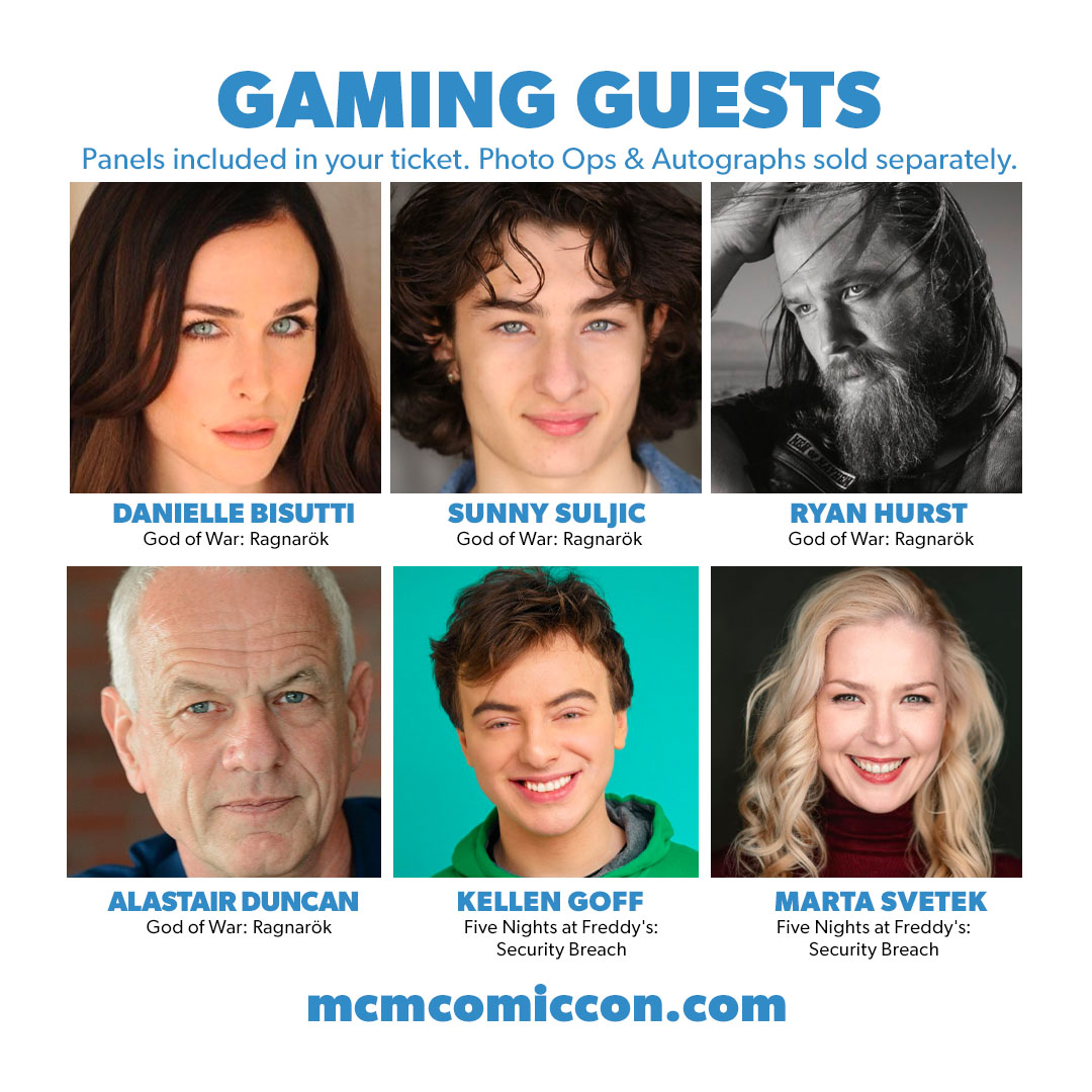 MCMComicCon's tweet photo. @eurogamer Meet the voices from your fave games! Select guests will be partaking in panels, and you purchase photo ops and autographs for the ultimate keepsake! 

See the full guest list: https://t.co/XKMAwl04xe https://t.co/xRNyoFT8M0