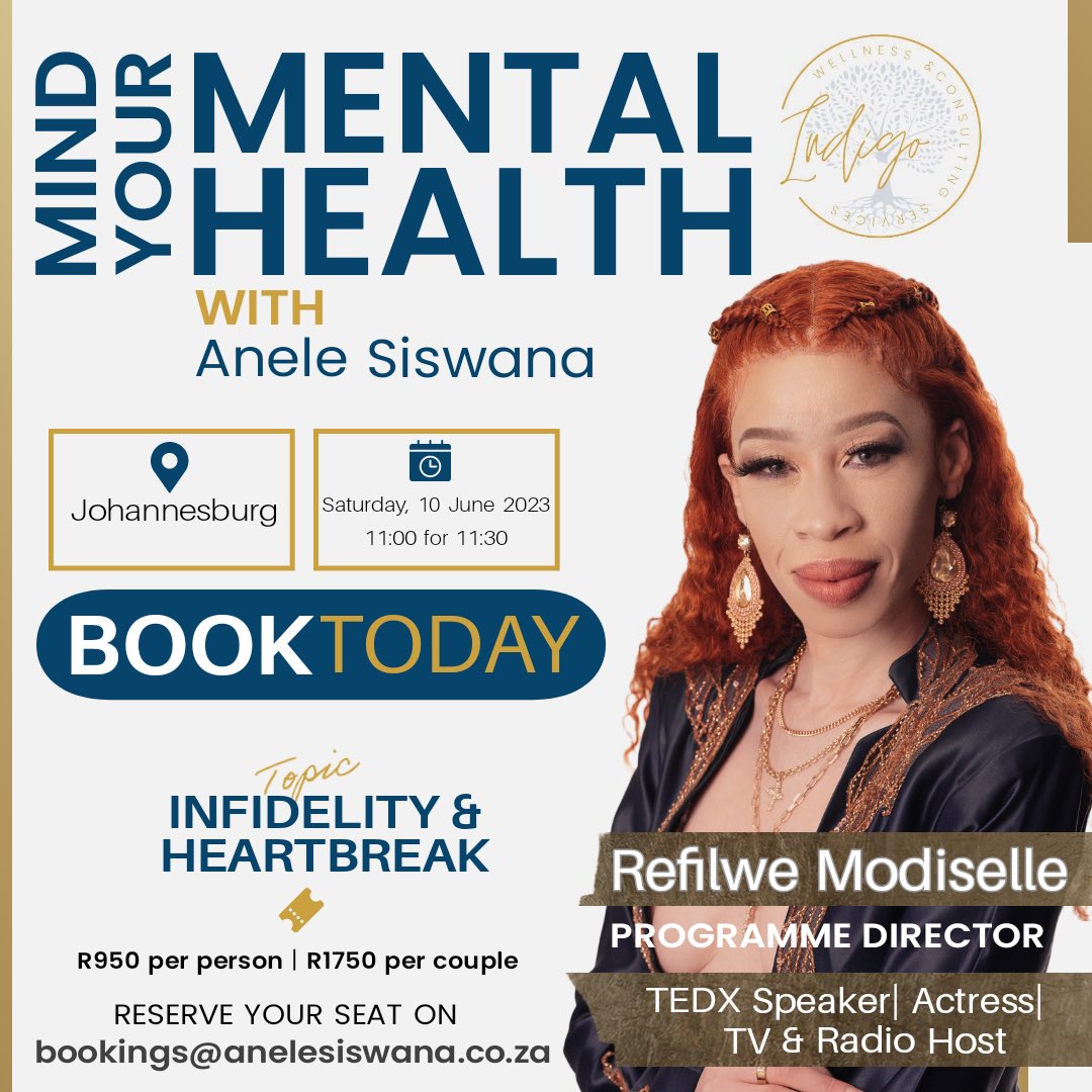 Award winning clinical psychologist & cultural expert. @AneleSiswana1 is hosting an interesting seminar in June worth giving your time & energy to. Let the healing begin / continue. 
Details on IG @anelesiswana  💙