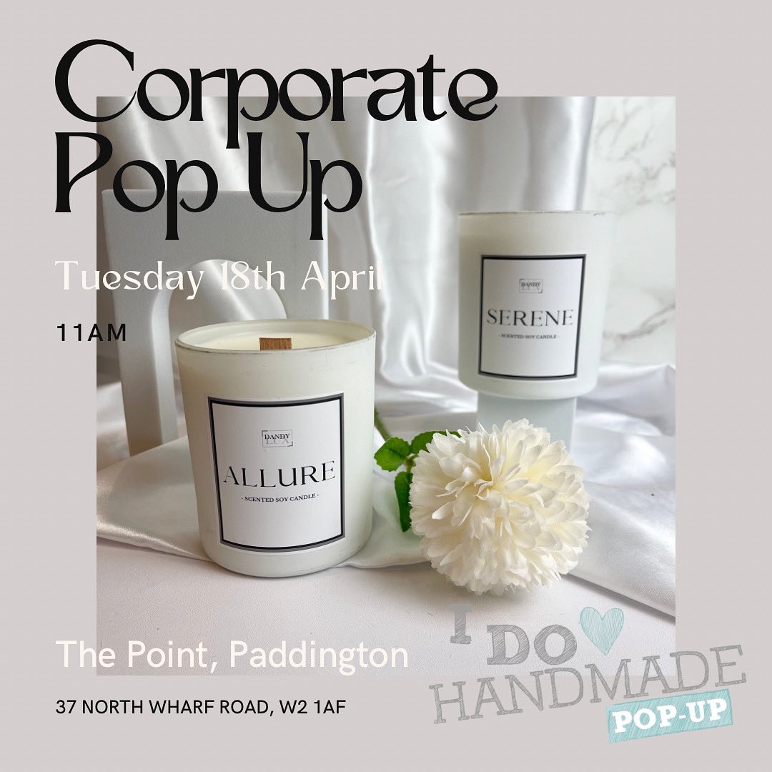 dandylux_uk's tweet photo. Join us tomorrow at The Point in Paddington, London for our corporate pop up from 11am. 

You can find us in the reception/foyer on the ground floor.

See ya there! 

#popupmarket #corporatepopup #london #smallbusinesspopup #smallbusiness #candlebusiness #whatsupinlondon #shop https://t.co/1qqLNlp1vp