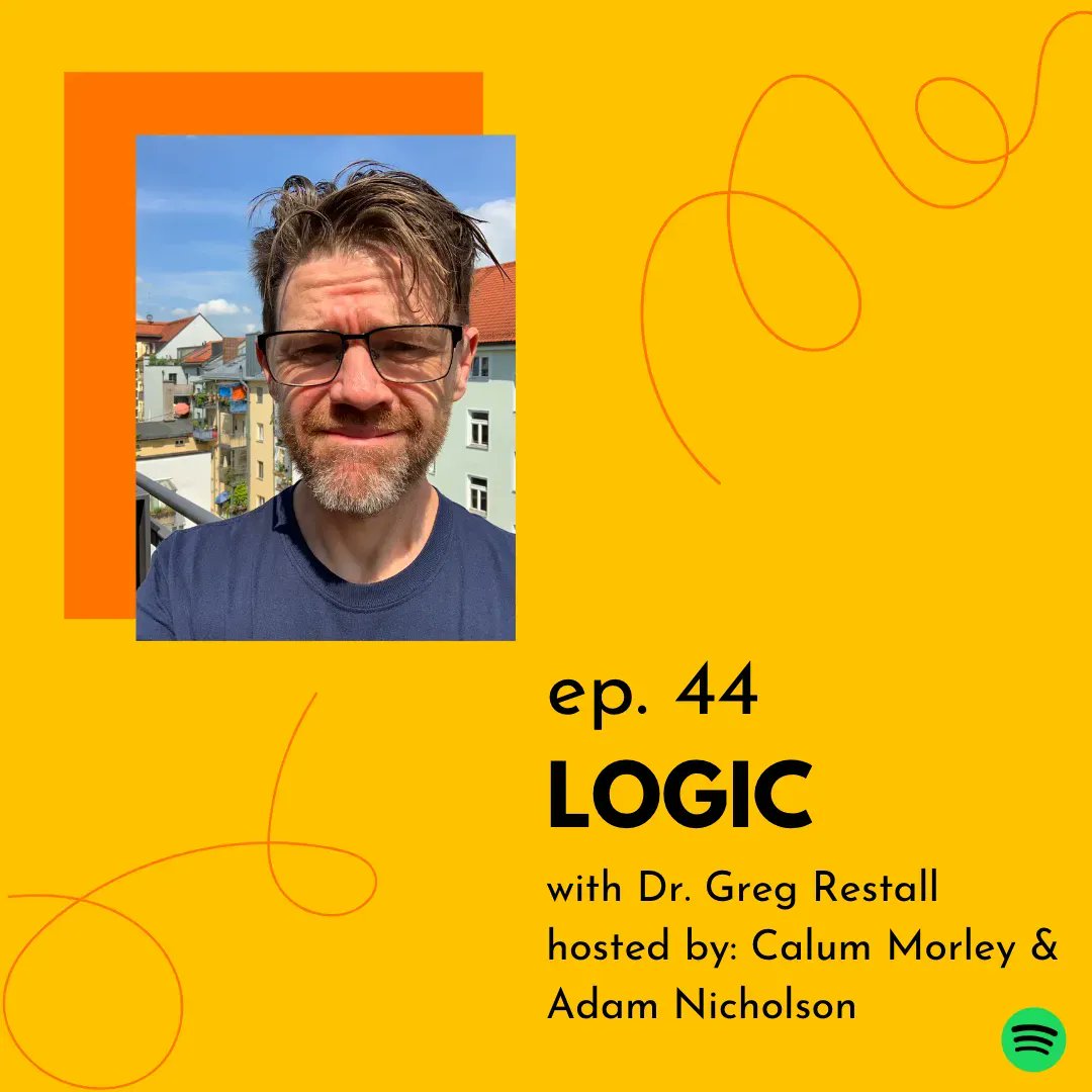 ThoughtsUofg's tweet photo. Thoughts newest episode is out now! This week, Calum and Adam sat down with Dr Greg Restall to get an introduction to the field of logic within Philosophy.

Guest: Dr Greg Restall
Hosts: Calum Morley, Adam Nicholson 
Sound editor: Sean Duxbury

#thoughts_ufog #podcast #logic https://t.co/JKXVg43MIJ