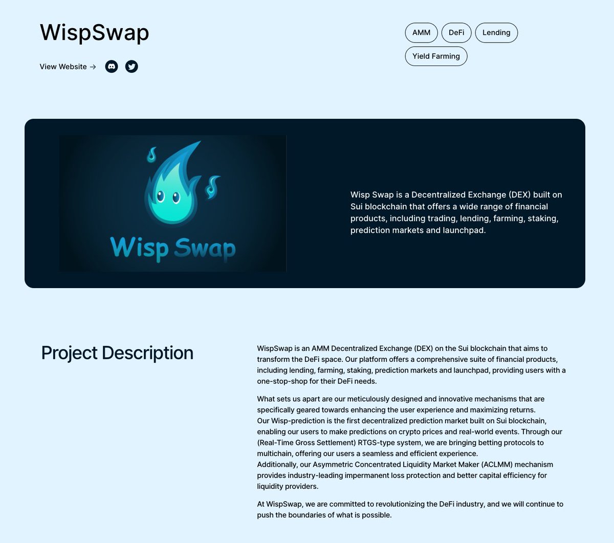 WispSwap's tweet photo. WispSwap has just been listed on Sui Directory 🌟

#Sui Directory provides comprehensive information about the latest and most promising protocols on @SuiNetwork 

#WispSwap #Suinami #DEX #DeFi https://t.co/jSeSNIwXp9
