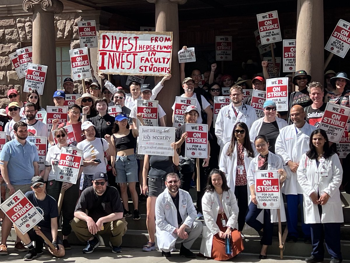 @Rutgersu FT academic fac, adjuncts & grads won big gains thru 5-day strike suspended Friday night. All efforts now pivot toward actions to finish the fight with med fac & grad fellows. Info pickets, marches, grad-ins planned this week. @ruaaup @ruaaup_ptl @RUStrikeUpdates