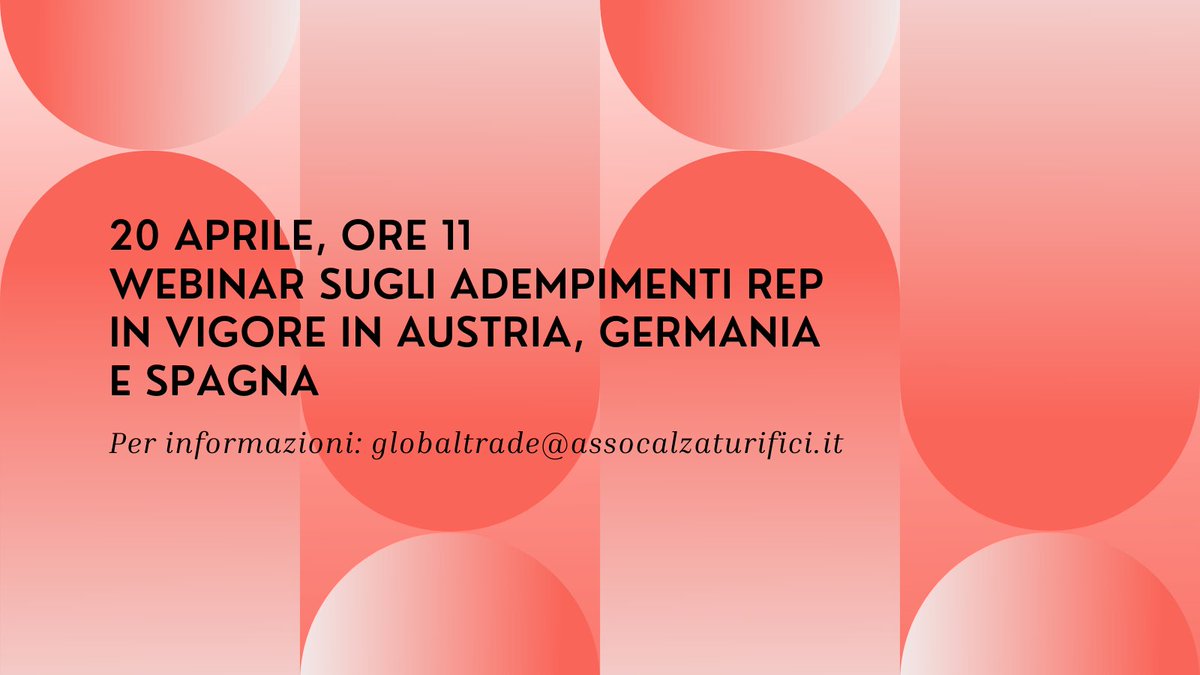 Si svolge il 20 aprile alle 11 un ulteriore seminario sul tema della REP: focus sugli adempimenti in vigore in Austria, Germania e Spagna.
Iscrizioni al link tinyurl.com/2p839j4z

#REP #vcs #sostenibilità #sustainability #sustainabilitymatters #sustainabilityinstyle