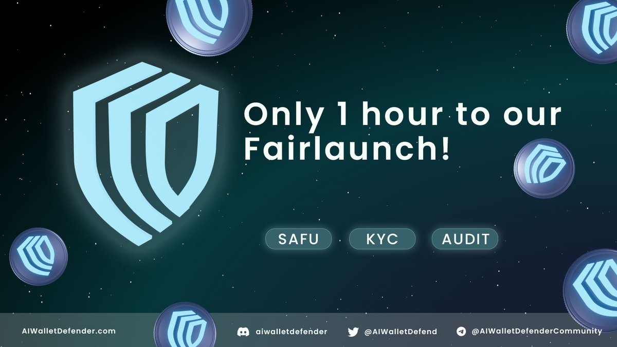 AIWalletDefend's tweet image. Only 1 hour to our Fairlaunch! U ready guys? 
🚀🚀🚀
pinksale.finance/launchpad/0xaf…