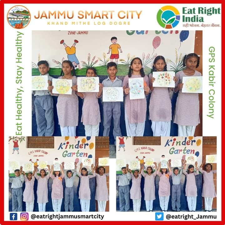 EatRight_Jammu's tweet photo. As part of #EatRightInitiative, Govt. Primary School Kabir Colony conducted activity today.
#eatrightjammu #eatrightchallenge #eatrightindia #jammusmartcitylimited #jammu #fssai #foodfortification #sustainablefood #healthyindia #swasthabharat #Malnutrition #FortifiedFood https://t.co/sJVqlU5SLQ
